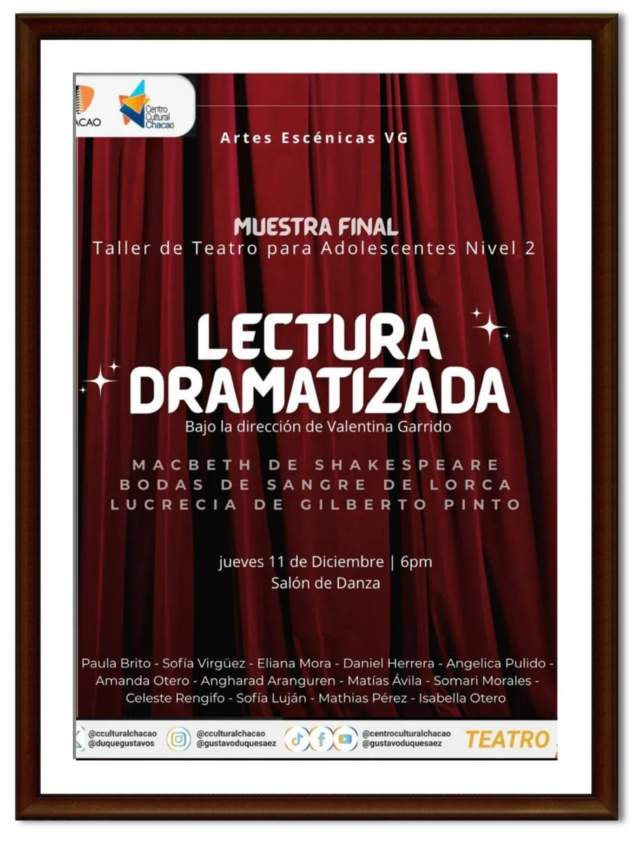 Lectura dramatizada — Muestra final · Adolescentes Nivel 2 · Centro Cultural Chacao